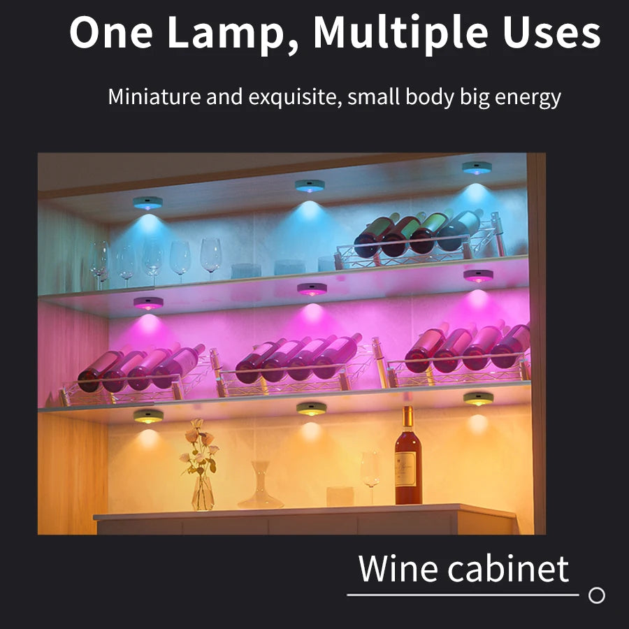 RGB USB Rechargeable Under Cabinet LED Spotlight – Dimmable LED Cabinet Spotlight PLUSH