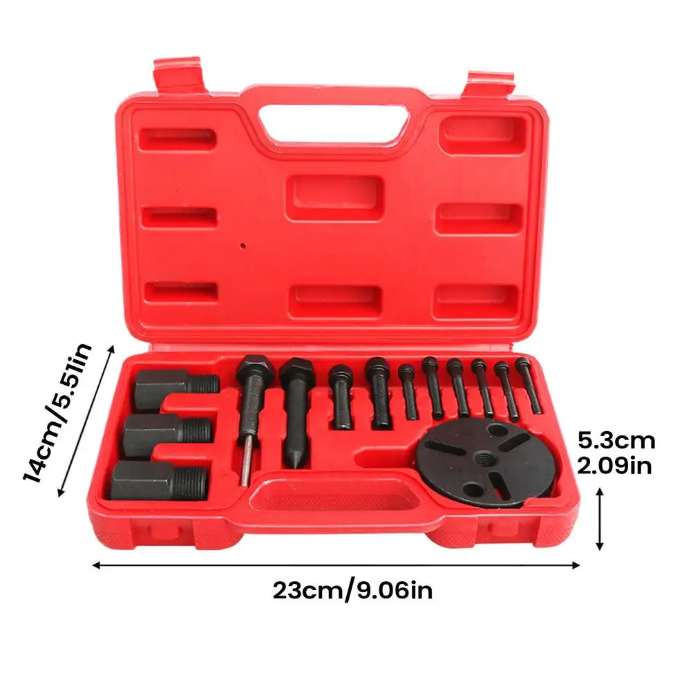 14-Piece AC Compressor Clutch Puller & Installer Tool Kit AC Clutch Tool Kit PLUSH Red