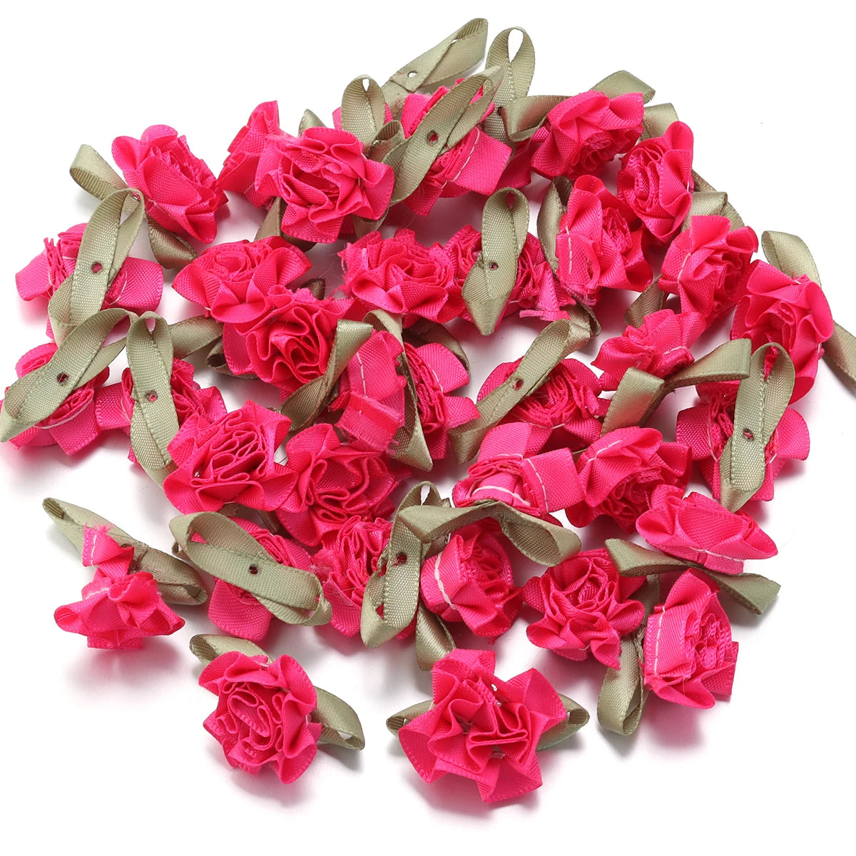 20pcs Colorful Carnation Fabric Flowers – DIY Crafts & Decor Artificial Fabric Flowers PLUSH hot pink