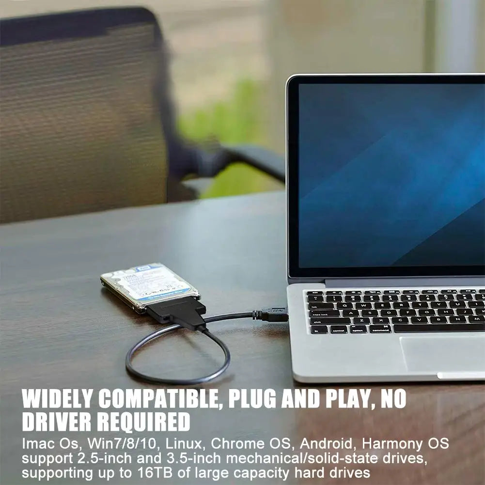 USB 3.0 / USB-C to SATA Adapter Cable with Power Port SATA Adapter Cable PLUSH