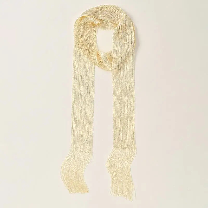 Long Fringe Tassel Scarf – Waist Sash & Cape Belt for Women Fringe Tassel Scarf PLUSH Beige