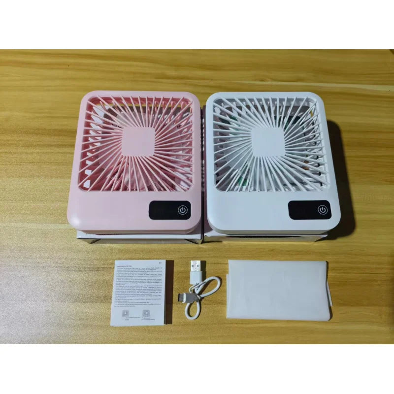 Rechargeable Desktop Fan Foldable Type-C 5-Speed LED Display Rechargeable Desk Fan PLUSH