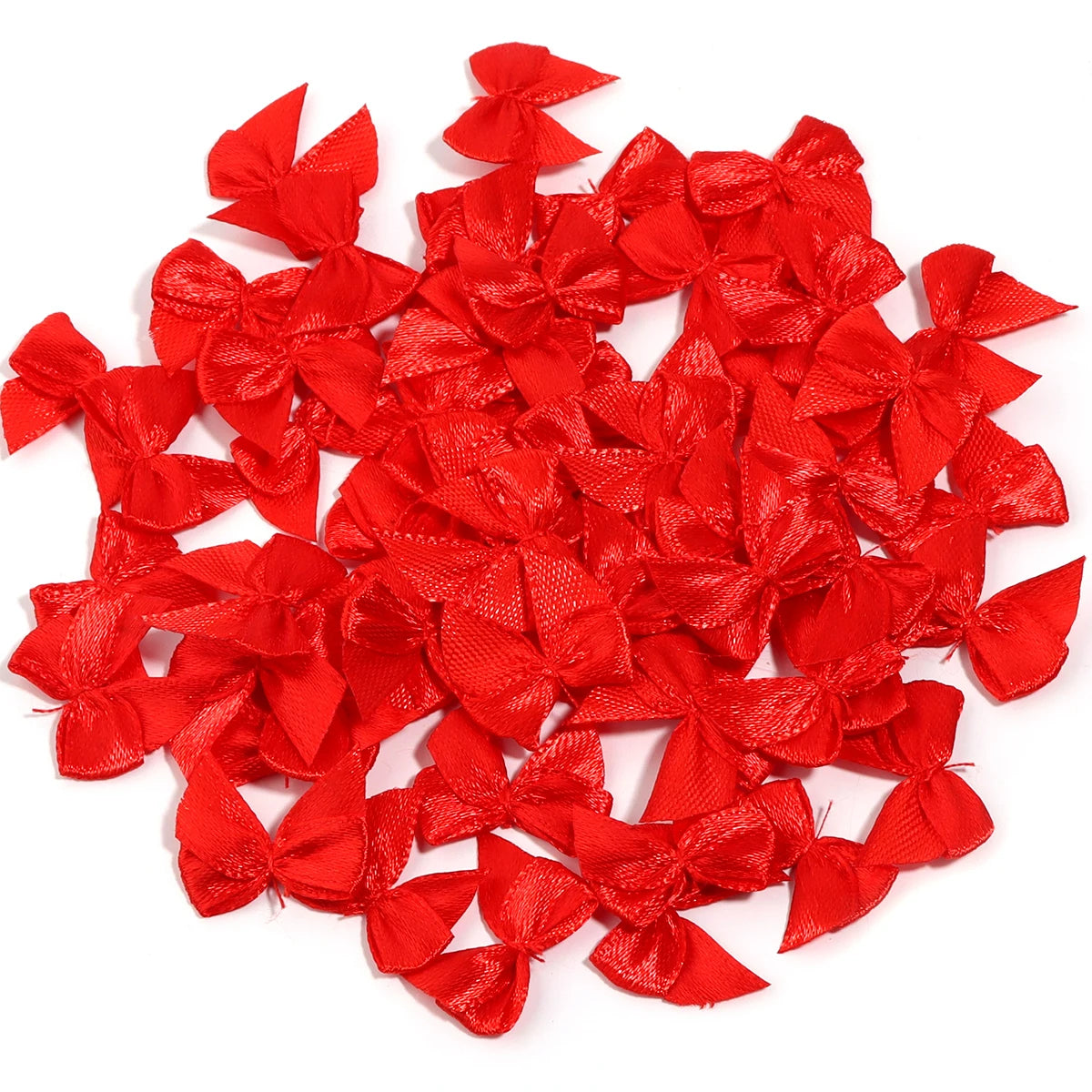 100pcs Mini Swallowtail Bowknots – DIY Jewelry & Hair Accessories DIY Craft Bows PLUSH red