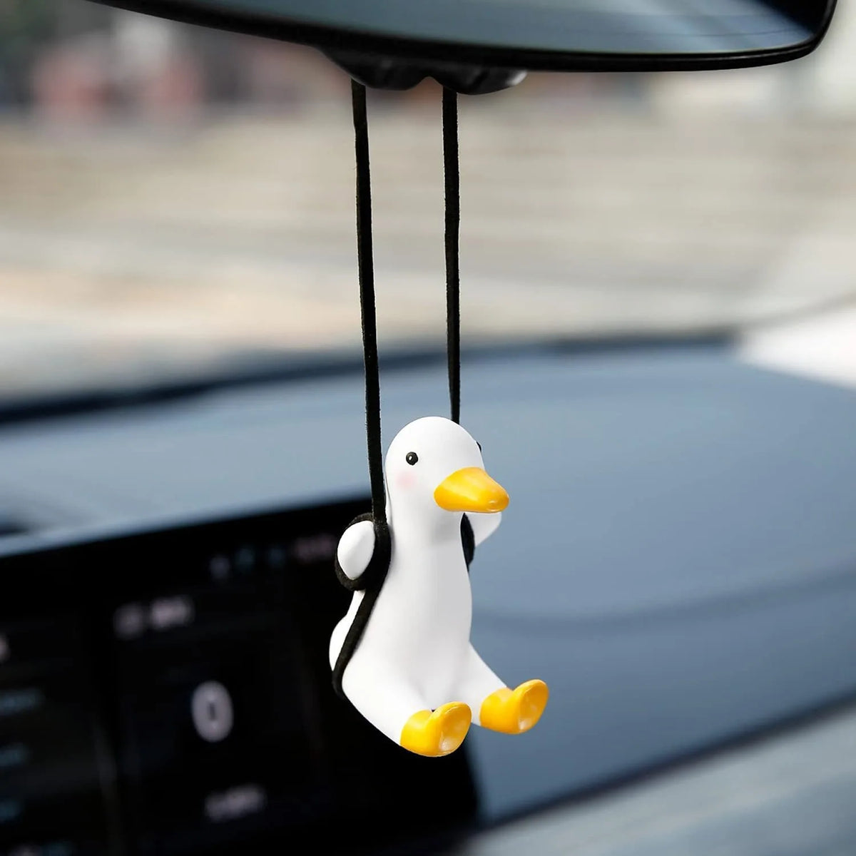 Swinging Duck Car Pendant – Rearview Mirror Ornament Car Mirror Ornament PLUSH