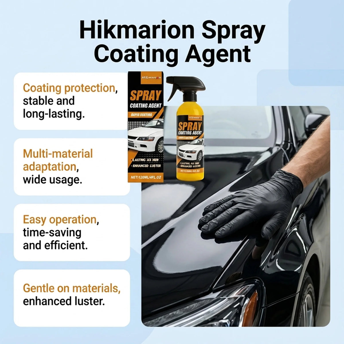 Hikmarion Nano Ceramic Car Coating Spray – Hydrophobic Polish Car Ceramic Coating PLUSH