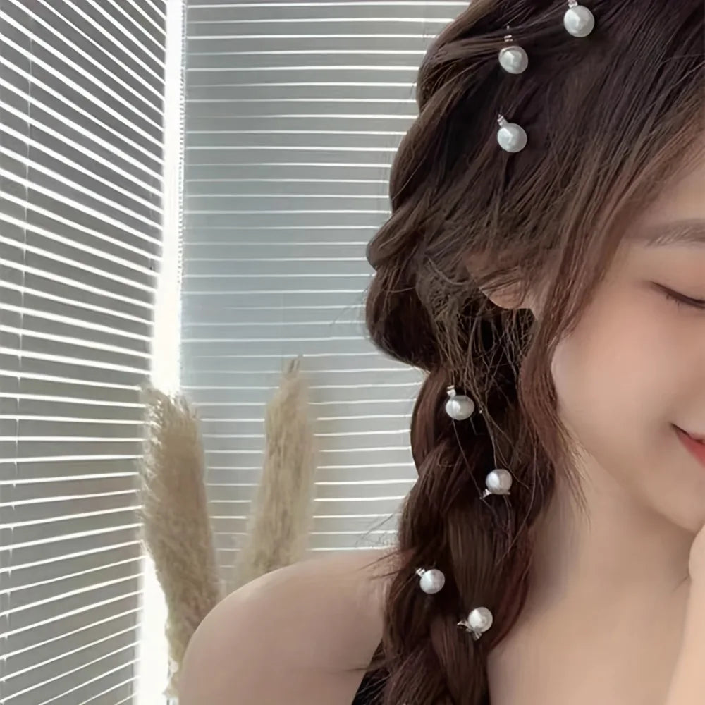 10pcs Imitation Pearl Hair Clips – Braided Dreadlock Bead Set Pearl Hair Clips PLUSH