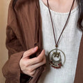 Bohemian Wood Tassel Necklace – Ethnic Floral Sweater Chain Pendant Necklace PLUSH Style A