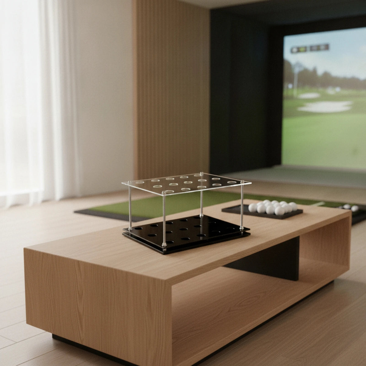 Golf Club Rack with Acrylic Panels – 15-Slot Organizer Golf Club Rack PLUSH