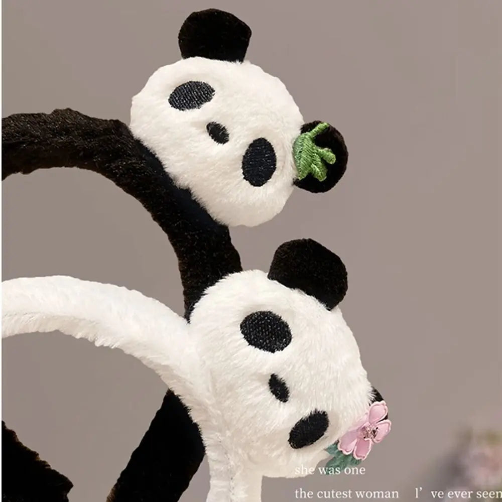 Cute Panda Plush Headband – Zoo Cartoon Hair Hoop Plush Hair Headband PLUSH