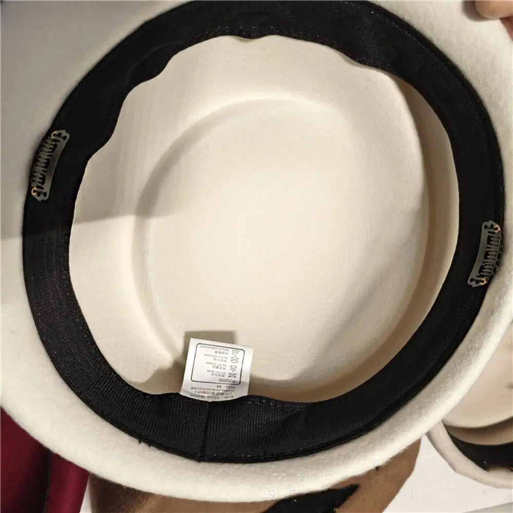 Vintage Hepburn Pillbox Fedora Hat – Elegant Women's Wool Felt Pillbox Fedora Hat PLUSH