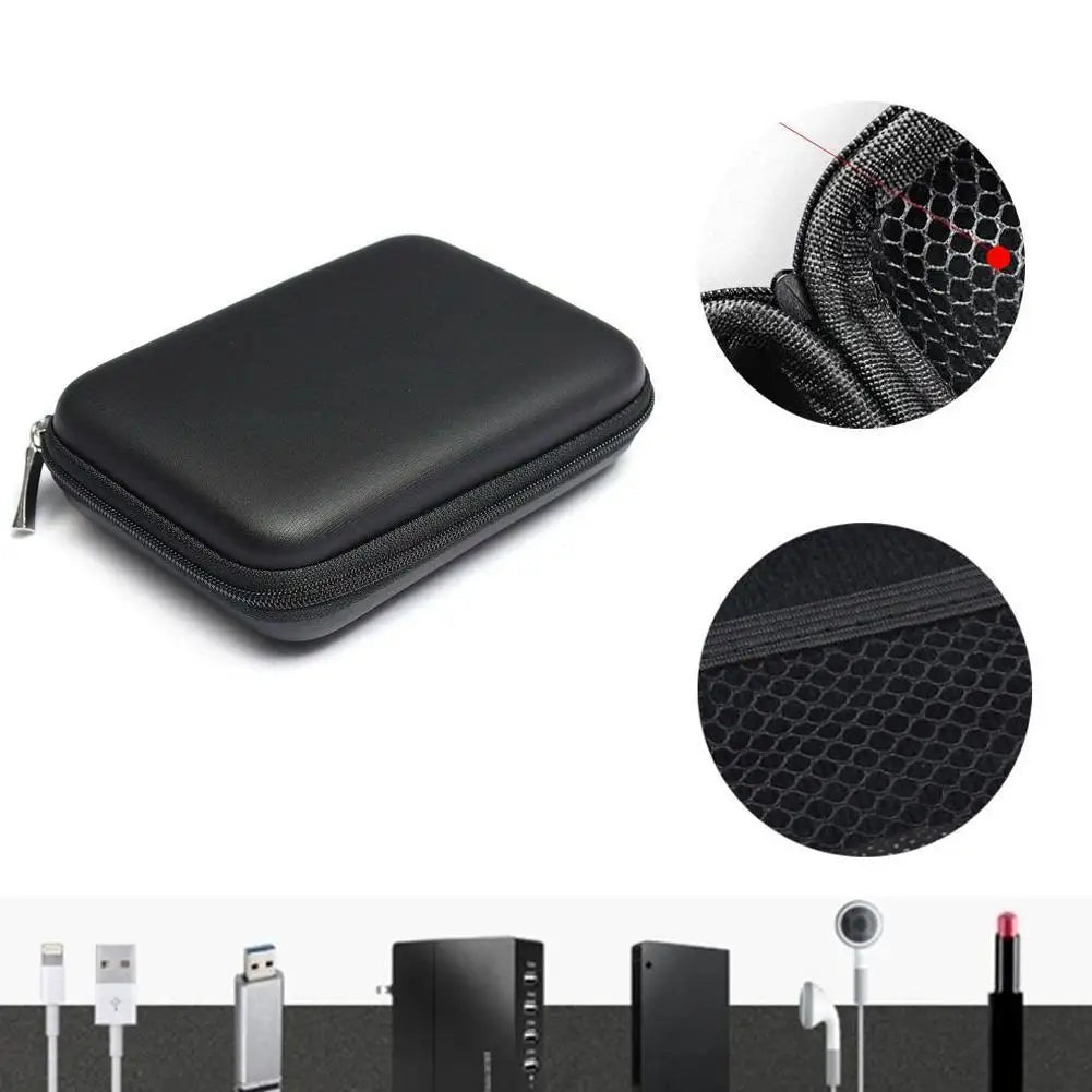 EVA Travel Storage Bag for Hard Drive, Earphones & Cables Travel Storage Pouch PLUSH