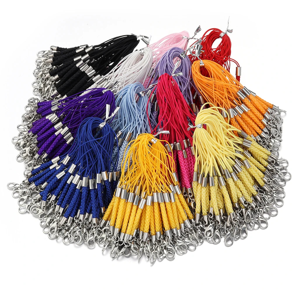 10pcs Braided Keychain Lanyard Cords with Lobster Clasps DIY Keychain Lanyard Cord PLUSH