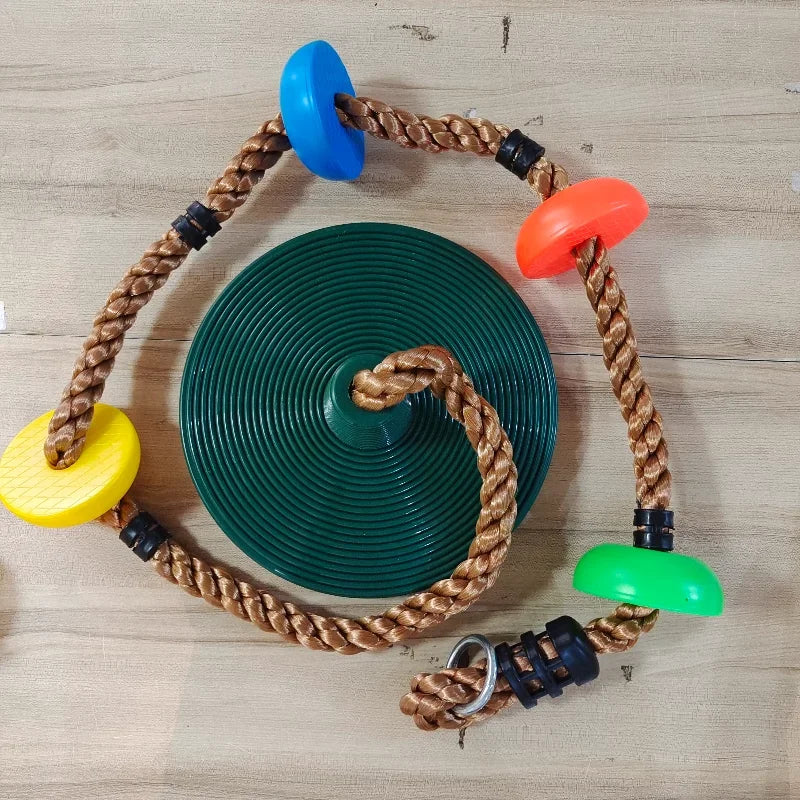 Kids Outdoor Climbing Toy – Disc Swing, Rings & Rope Set Kids Climbing Play Set PLUSH 04