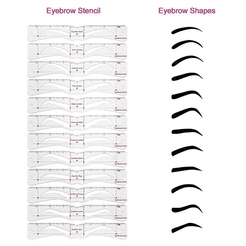 12-Style Reusable Eyebrow Stencil Set – DIY Brow Templates Eyebrow Stencil Set PLUSH