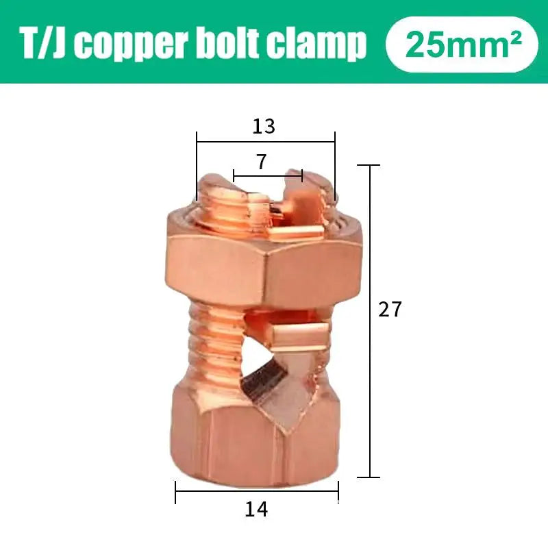 TJ Series Split Copper Bolt Connector – Anti-Corrosion Clamp Copper Bolt Connector PLUSH TJ-25