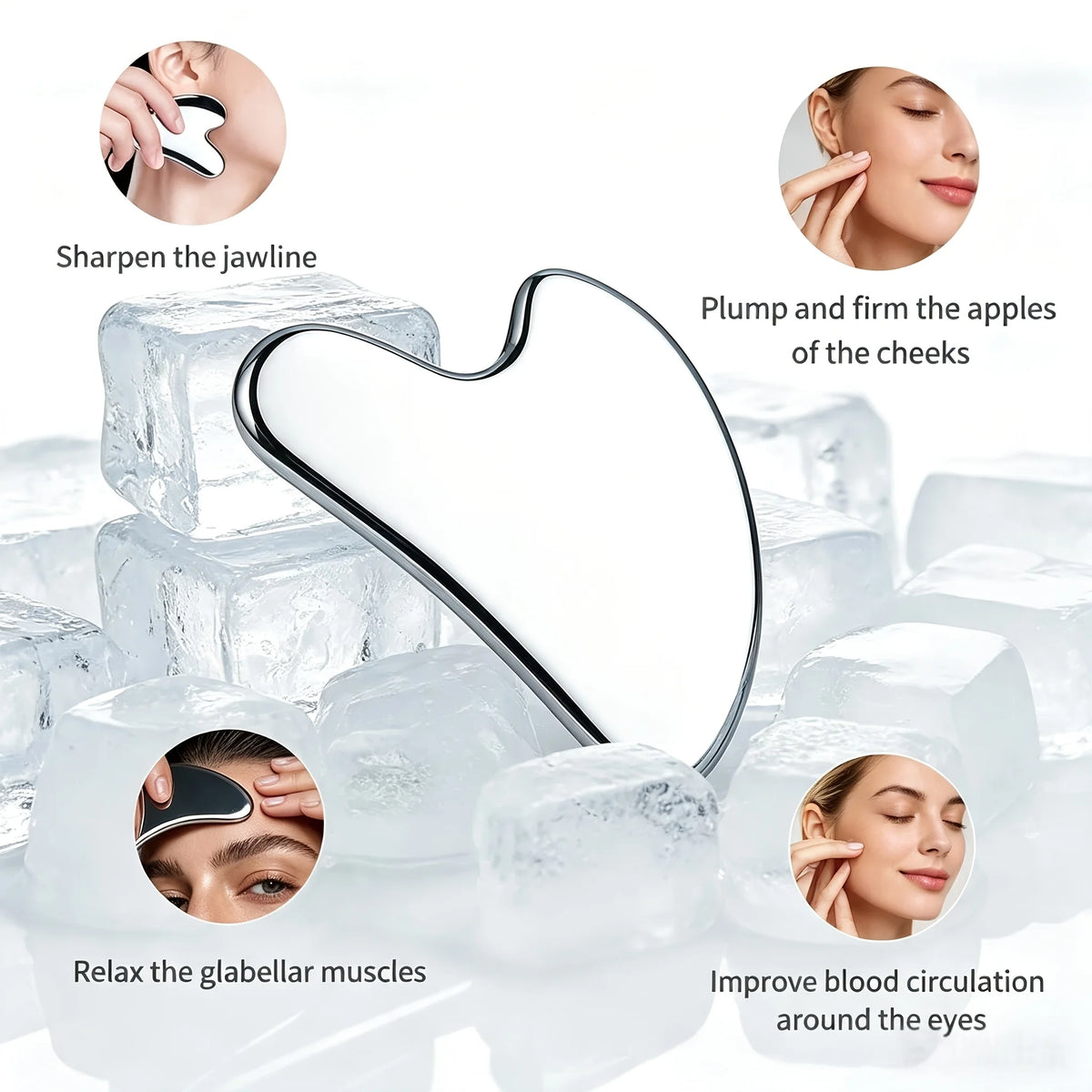 Stainless Steel Gua Sha Scraper Tool Set – Body & Face Gua Sha Scraper Set PLUSH
