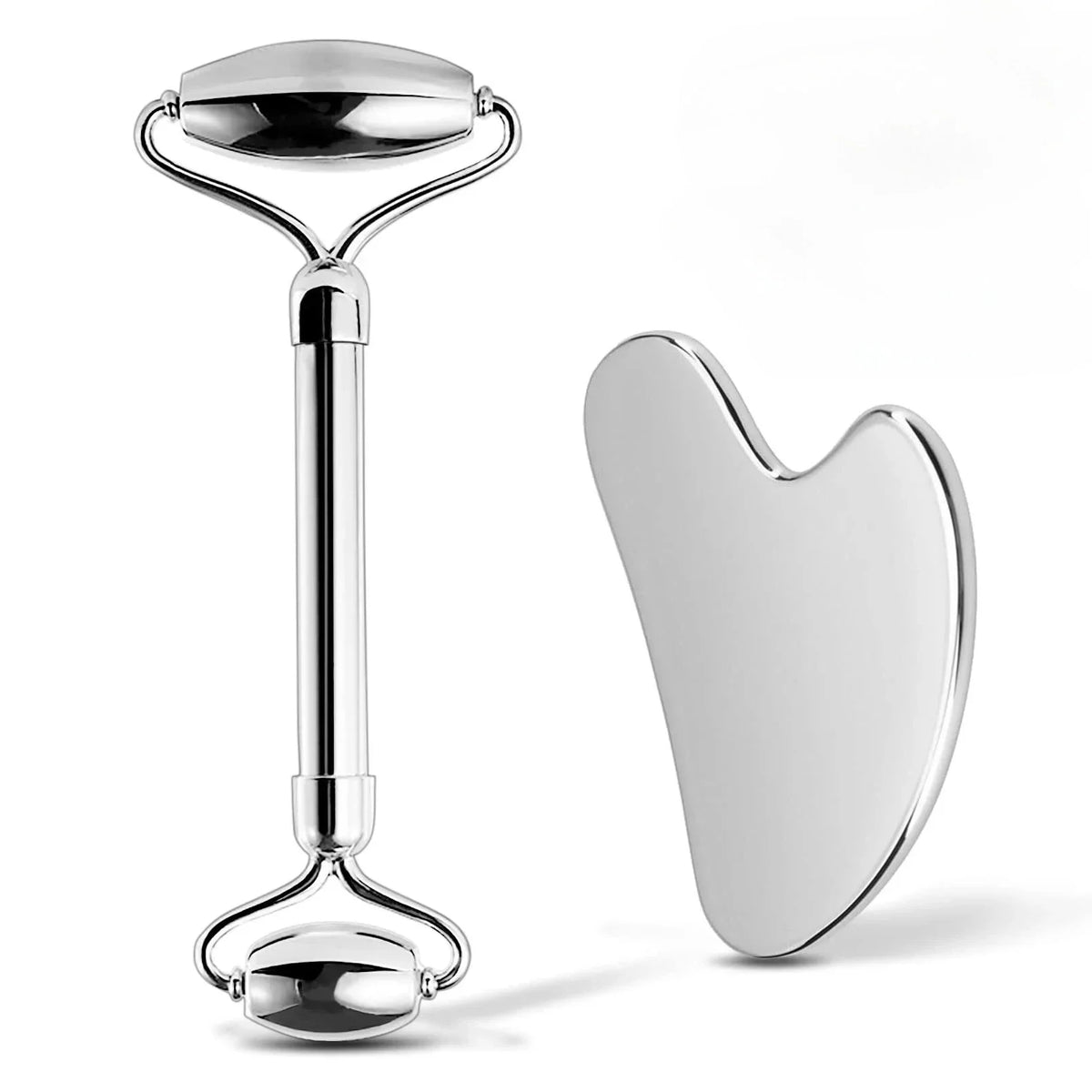 Stainless Steel Dual-Sided Facial Roller | Cooling Face Massager Facial Massage Roller PLUSH 2PCS A