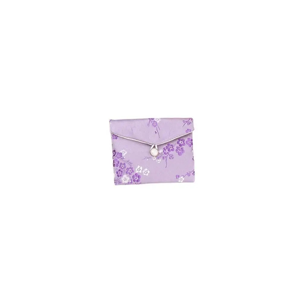 Satin Jewelry Storage Bag with Embroidered Buckle – 3 Sizes Jewelry Storage Bag PLUSH Purple M