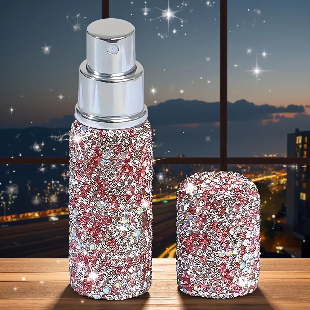 Bling Rhinestone 10ml Refillable Perfume Atomizer Spray Bottle Perfume Atomizer PLUSH Pink