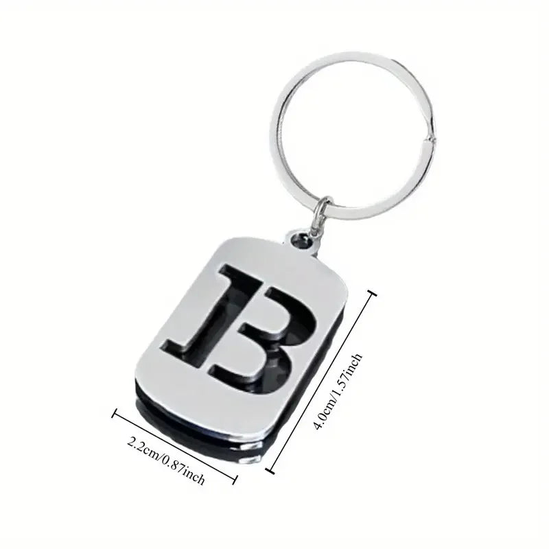Stainless Steel Initial Letter Keychain – Men's Bag Pendant Letter Keychain PLUSH