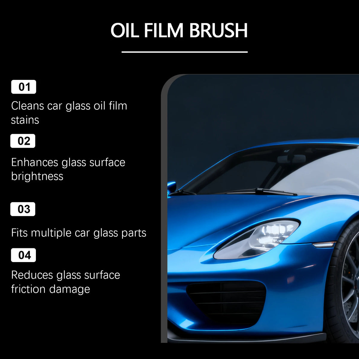 RayHong Car Glass Oil Film Cleaning Brush – 150ml Kit Auto Glass Cleaner PLUSH