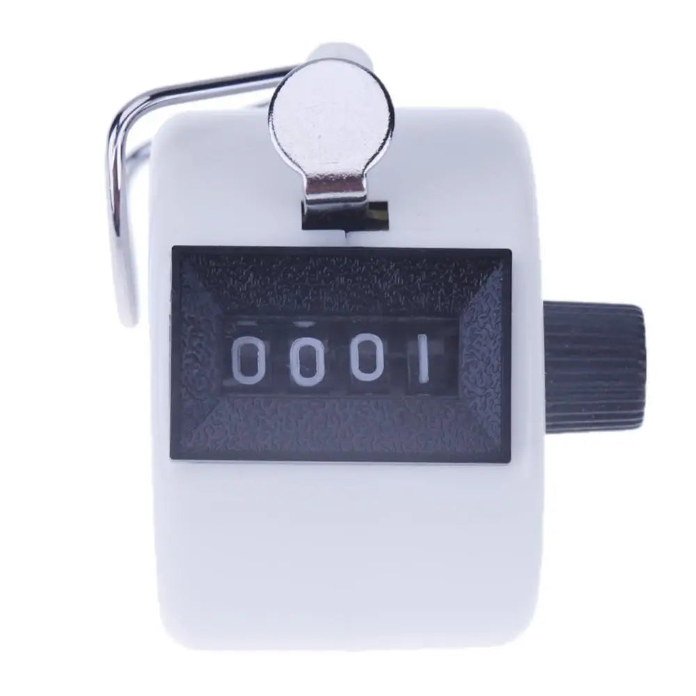 4-Digit Metal Hand Tally Counter – Manual Clicker Counter Manual Tally Counter PLUSH white