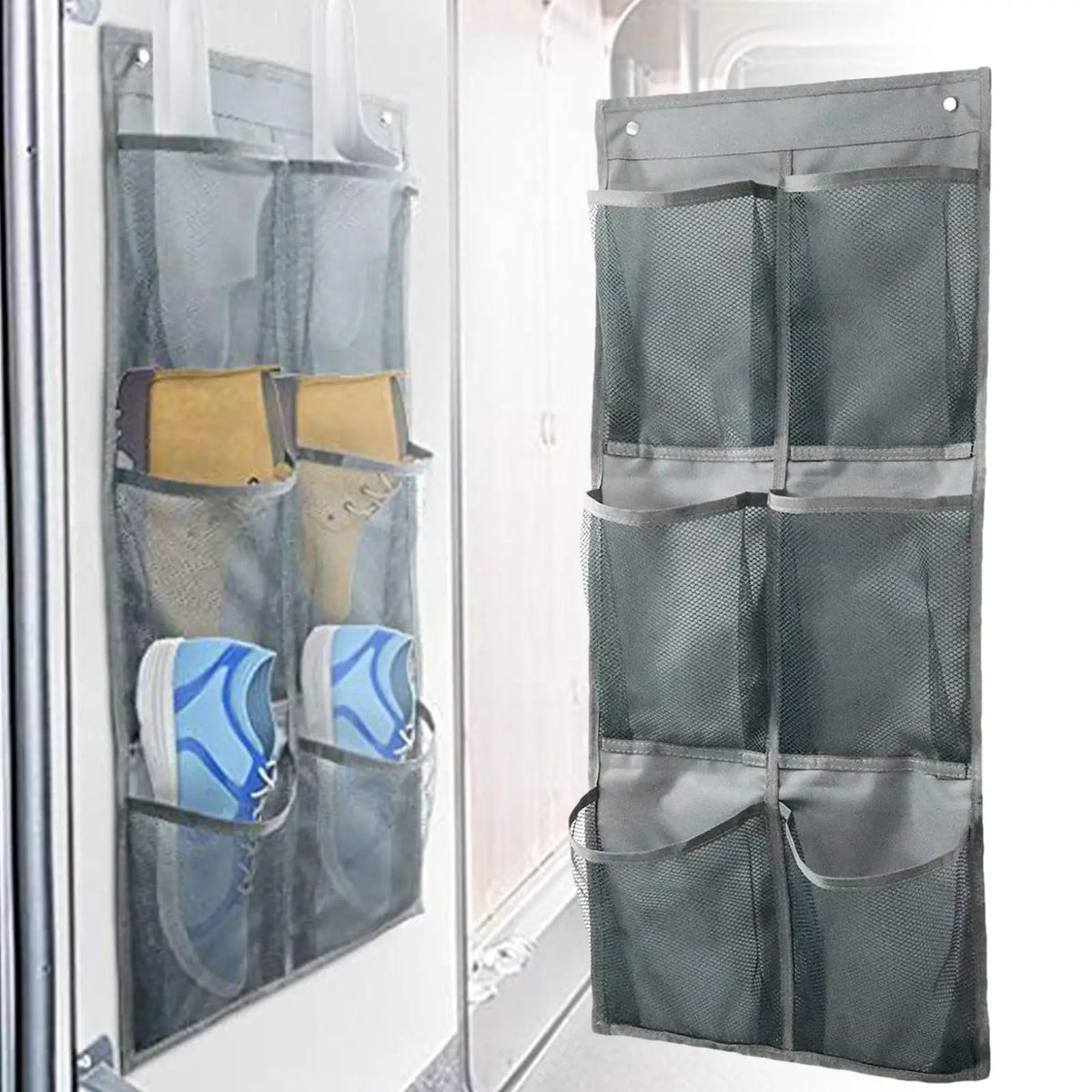 6-Grid Mesh Hanging Wall & Door Organizer – Storage Bag Hanging Wall Organizer PLUSH