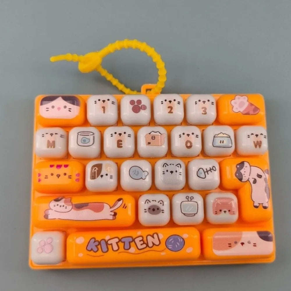 Mini Keyboard Keychain 26-Key Colorful Mechanical Pendant Novelty Keychain Pendant PLUSH