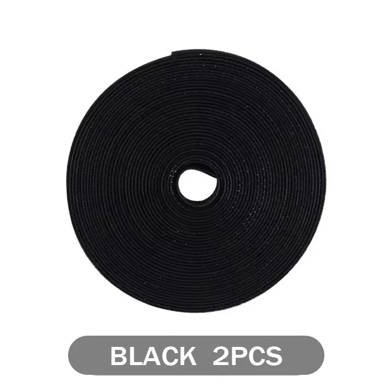 Reusable Nylon Cable Ties – Desktop Wire Management Straps Cable Management Ties PLUSH Black 2PCS 10x3000mm
