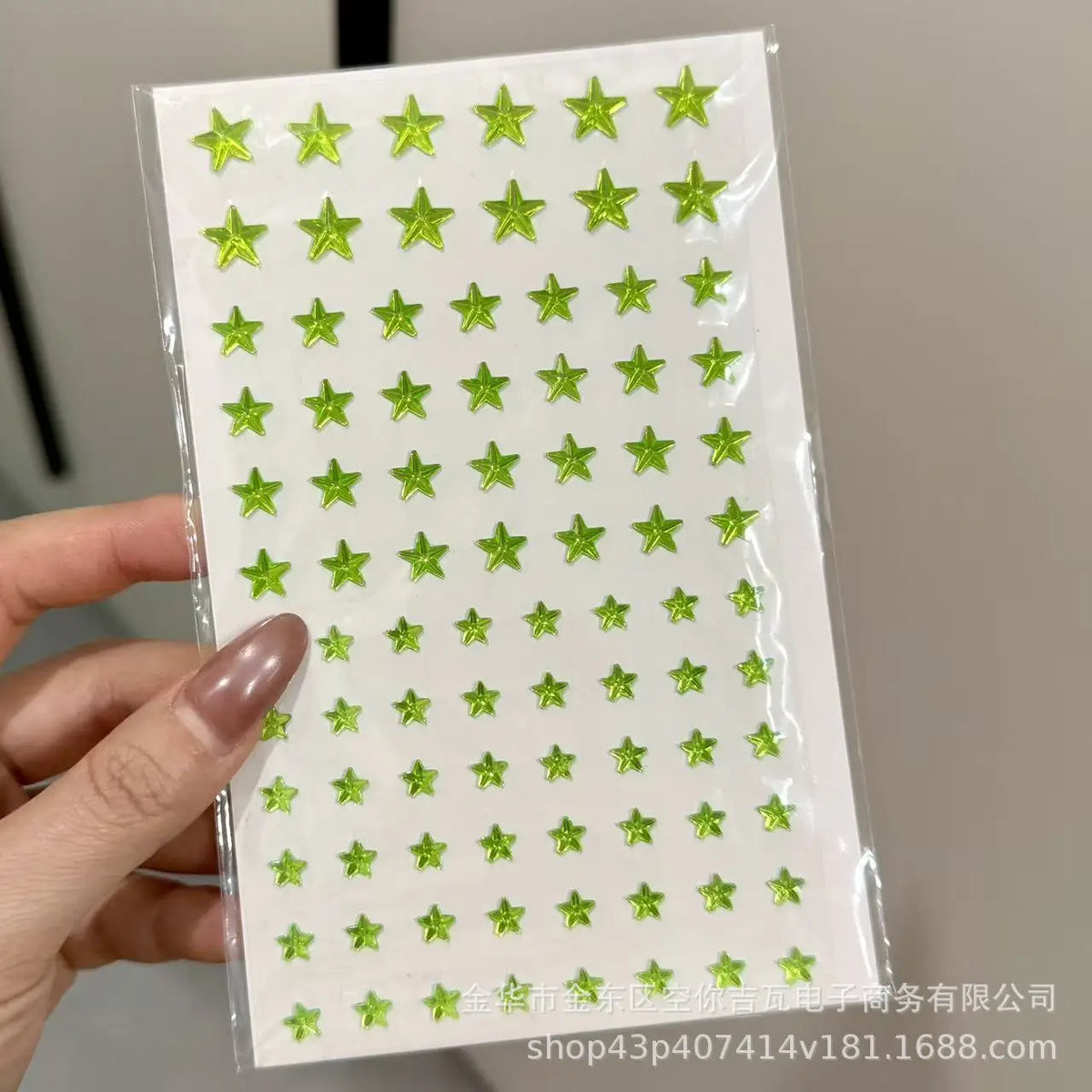 Star Rhinestone Face Gem Stickers – Festival Glam | 1 Sheet Face Gem Stickers PLUSH fruit green 88Pcs