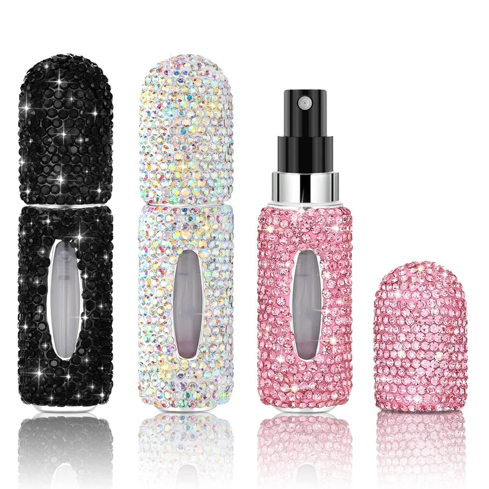Rhinestone Perfume Atomizer 5ml – Refillable Travel Spray Bottle Perfume Atomizer PLUSH