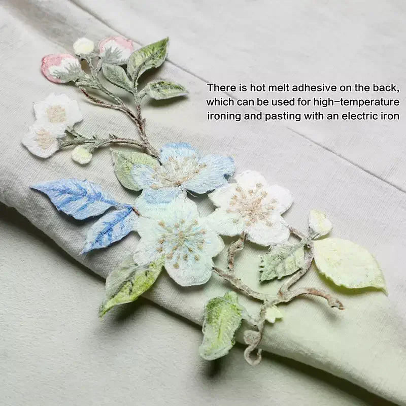 Flower Embroidery Iron-On Patch – DIY Clothes, Bags & Jackets Embroidery Iron-On Patch PLUSH