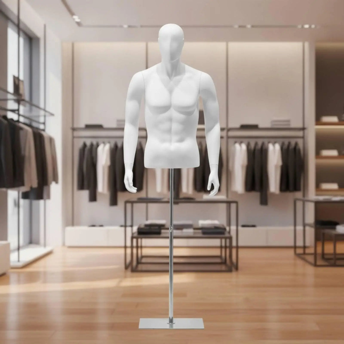 Men's Mannequin Torso Display with Adjustable Stand Mannequin Display Form PLUSH