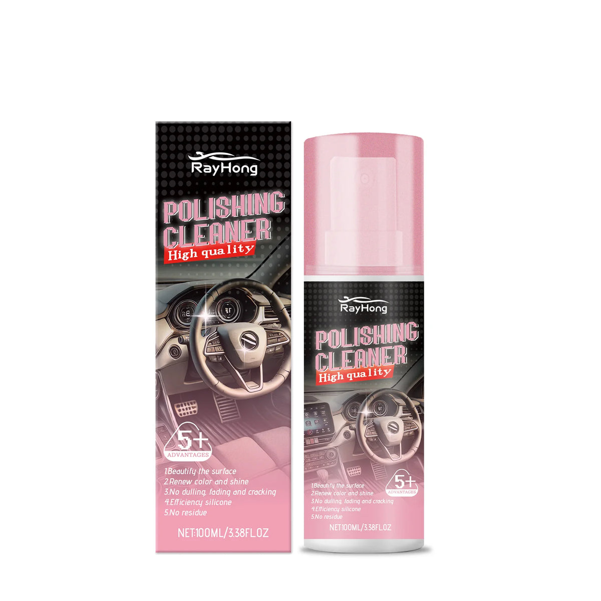 RayHong Car Interior Cleaner & Protectant Spray 100ml Car Interior Cleaner PLUSH 100ml in Boxed