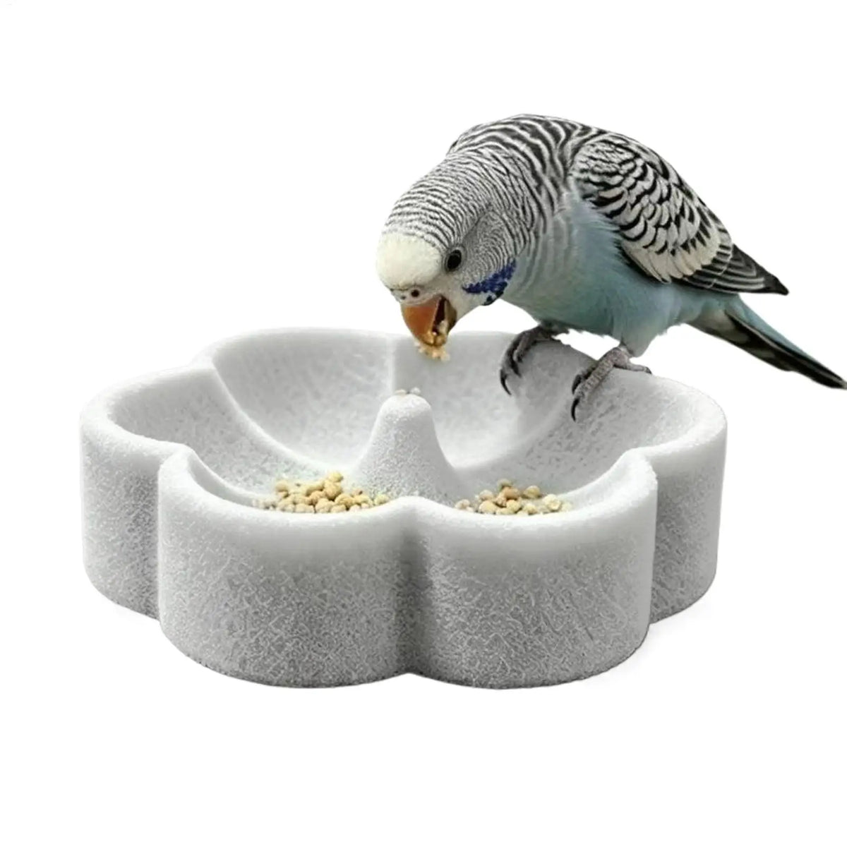 Flower Pumice Bird Feeder Bowl – Anti-Tip Cage Dish Bird Feeder Bowl PLUSH