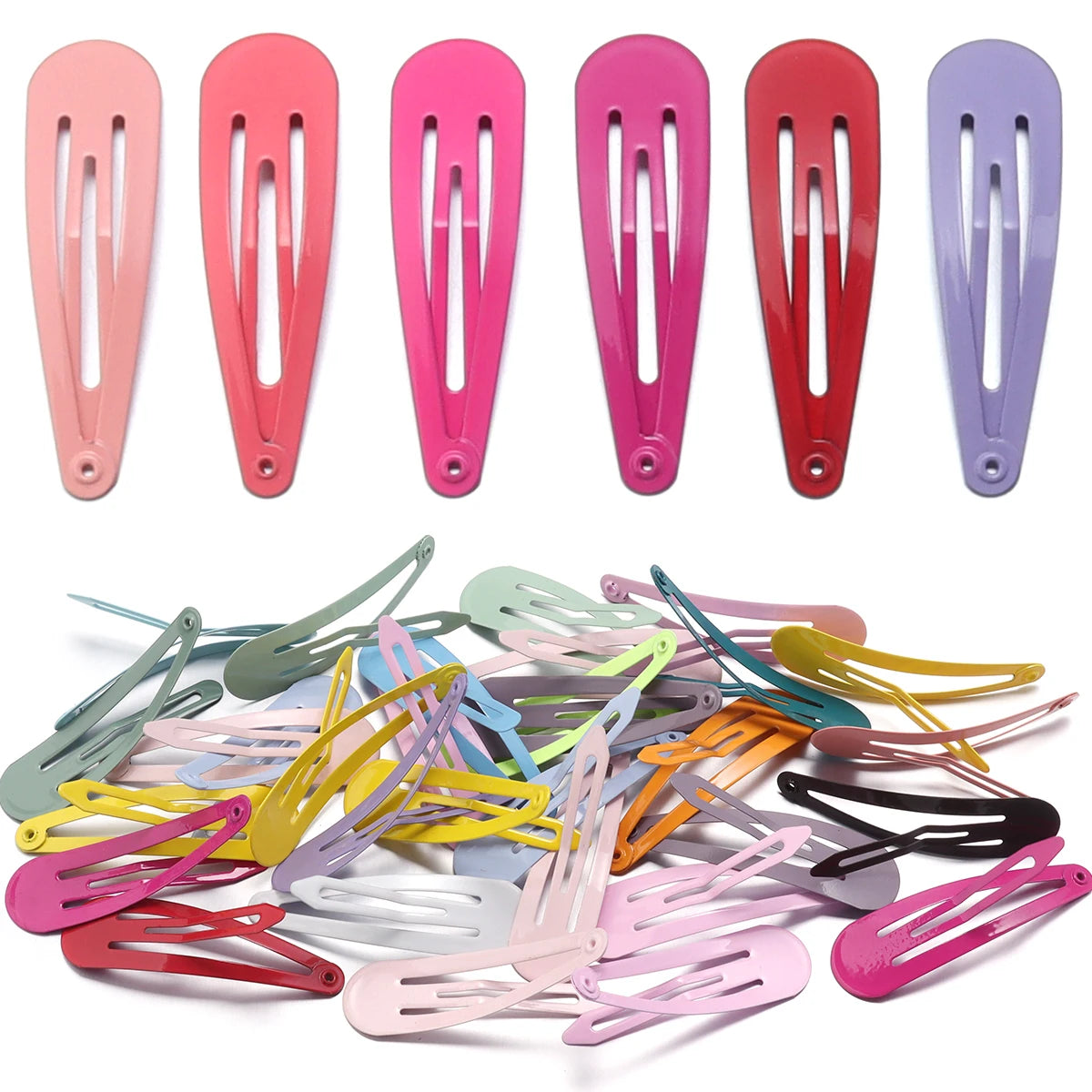 50pcs Metal Candy Color BB Waterdrop Hair Clips Y2K Girls BB Hair Clips PLUSH