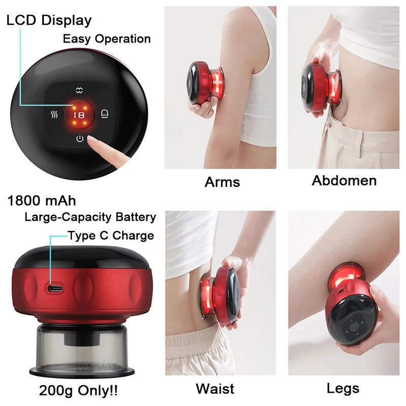 Smart Electric Heated Cupping Massager – Back, Neck & Body Electric Cupping Massager PLUSH