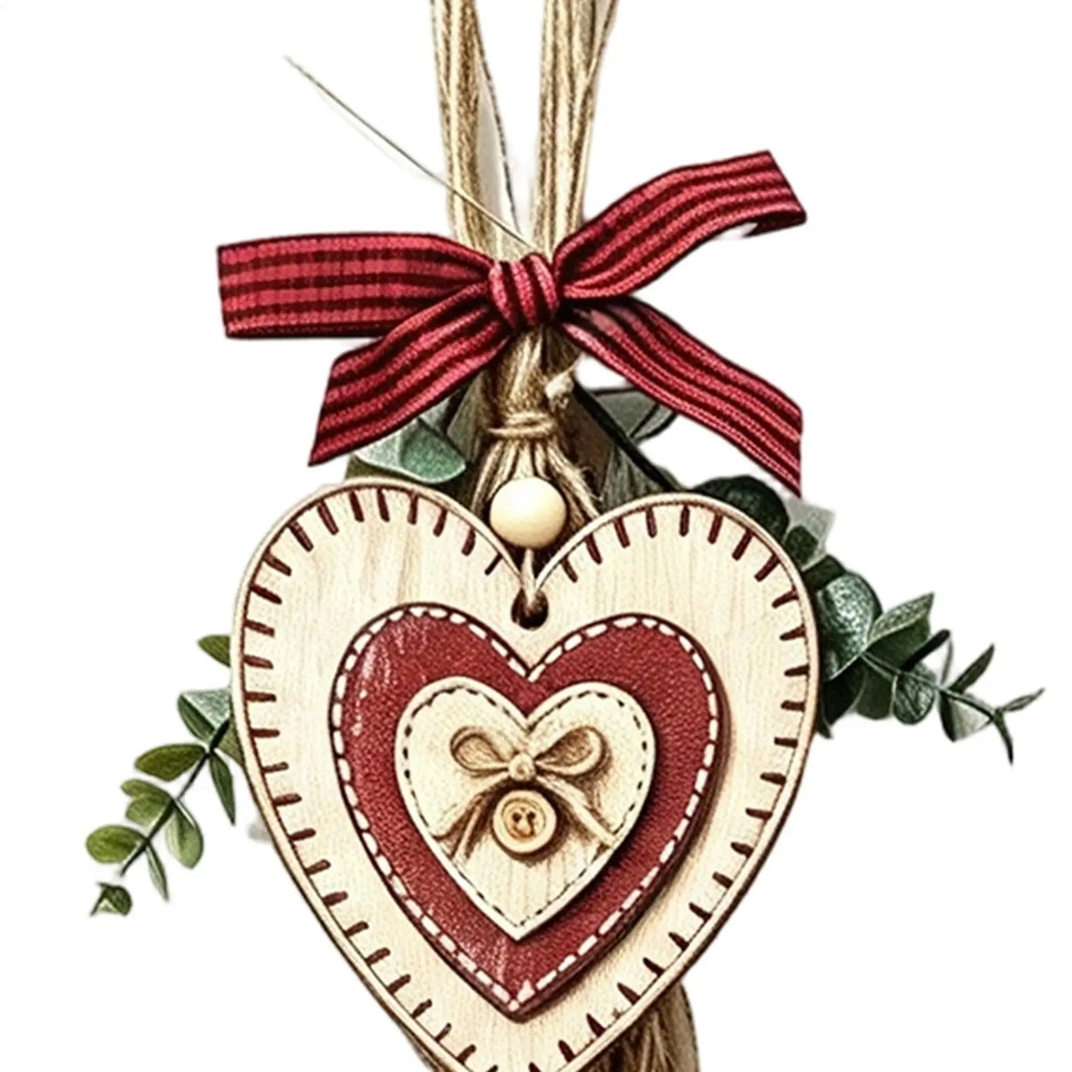 Rustic Wooden Heart Wall Decor – Farmhouse Home Ornament Wall Decor Ornament PLUSH