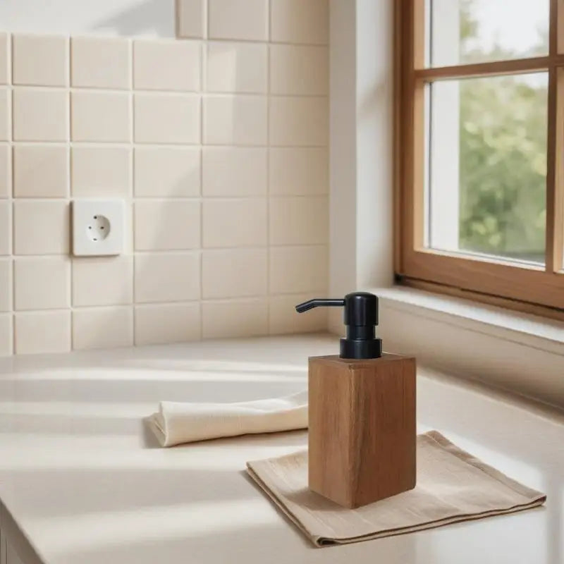 Wooden Lotion Pump Dispenser – Refillable Bathroom Organizer Soap Dispenser PLUSH Default Title