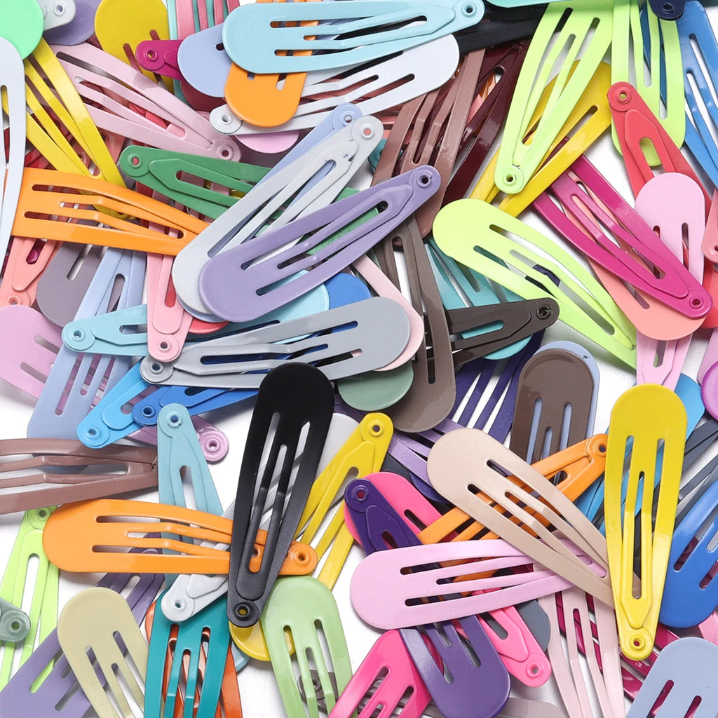 50pcs Metal Candy Color BB Waterdrop Hair Clips Y2K Girls BB Hair Clips PLUSH