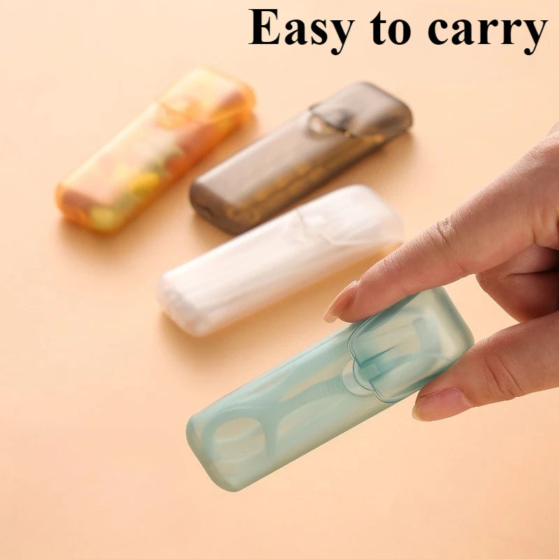 2pcs Portable Travel Storage Box – Toothpick & Dental Floss Travel Organizer Box PLUSH