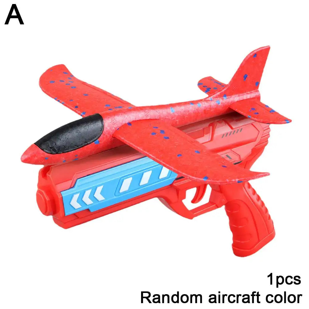 Kids Foam Airplane Launcher Toy – Outdoor Flying Catapult Airplane Launcher Toy PLUSH A