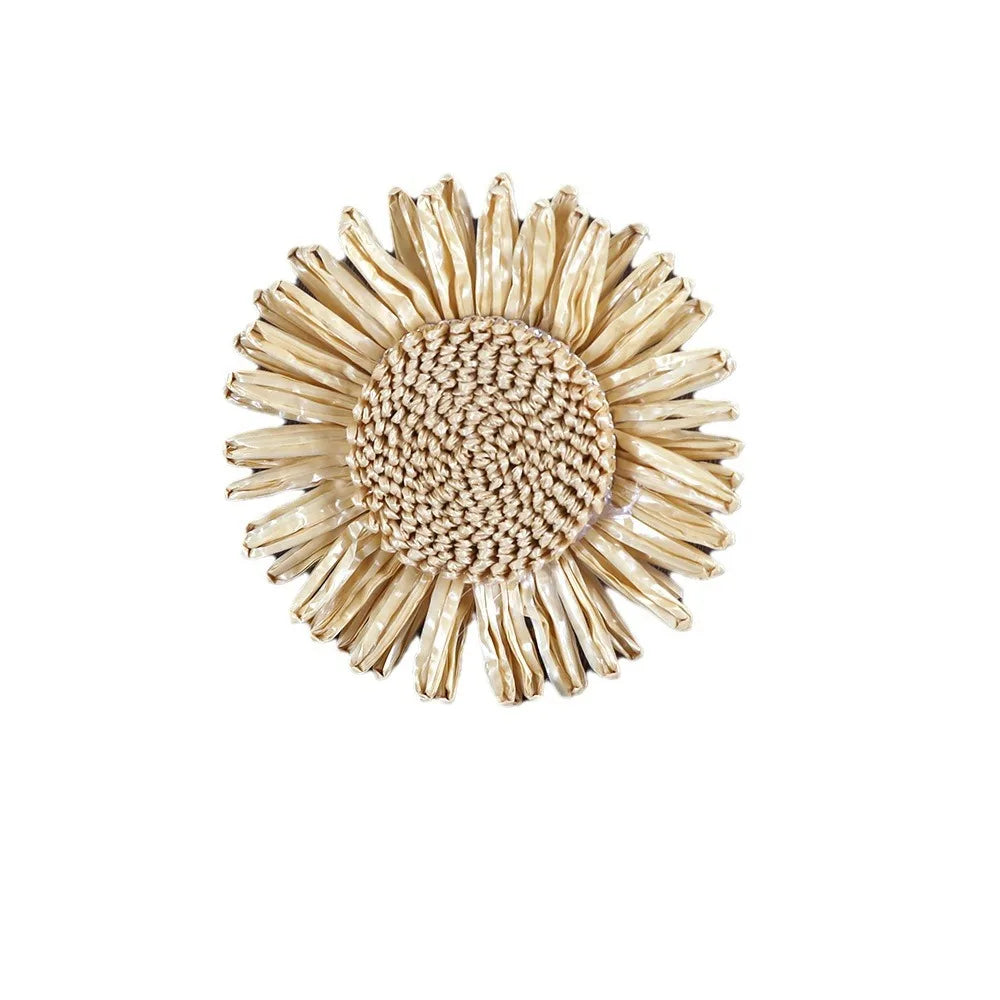 Raffia Sunflower Napkin Rings – Party & Banquet Table Decor Napkin Rings PLUSH