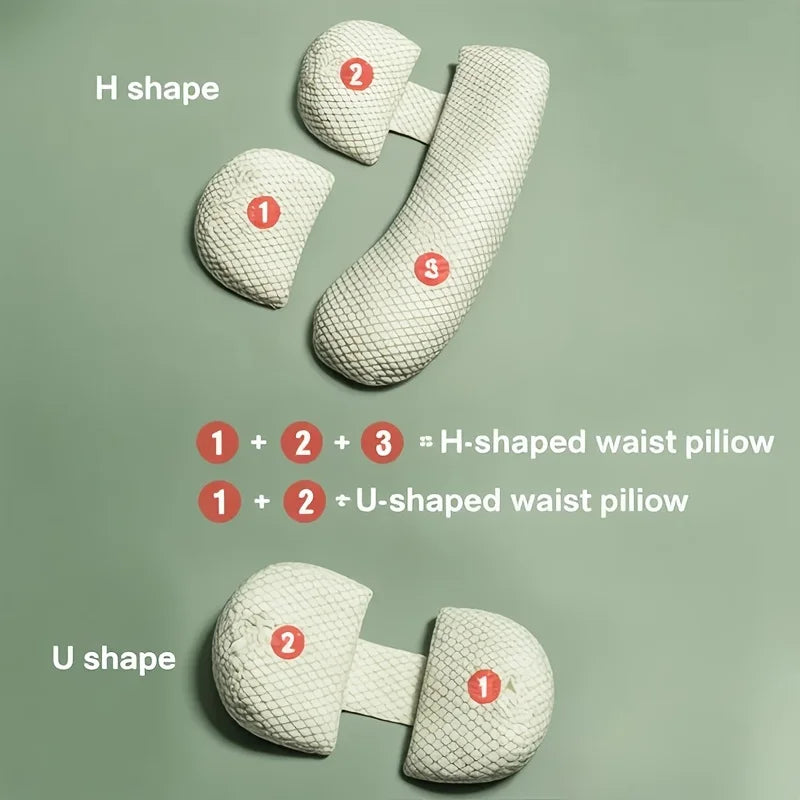 H-Shaped Pregnancy Pillow – Waist & Abdomen Side Sleep Support Pregnancy Body Pillow PLUSH