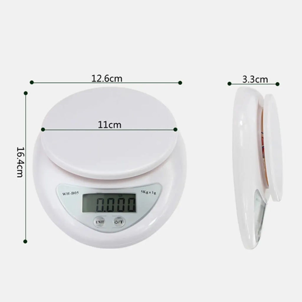 5kg Digital Kitchen Scale | LED Display & Tare Function Digital Kitchen Scale PLUSH