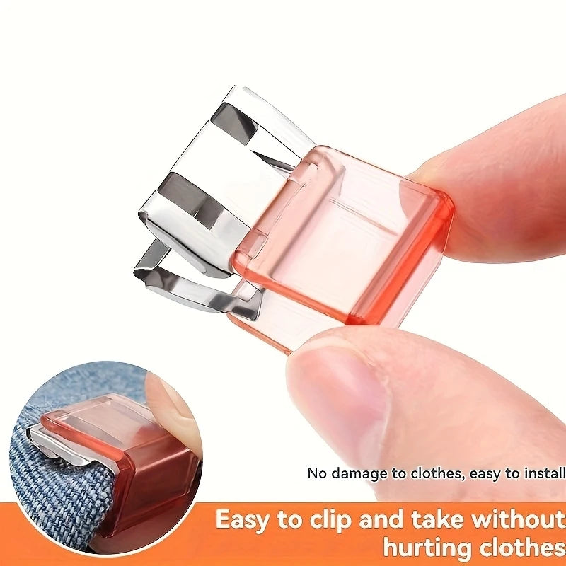 10pcs Invisible Leg Shortening Clips – No-Sew Hem Adjuster Clothing Hem Clips PLUSH