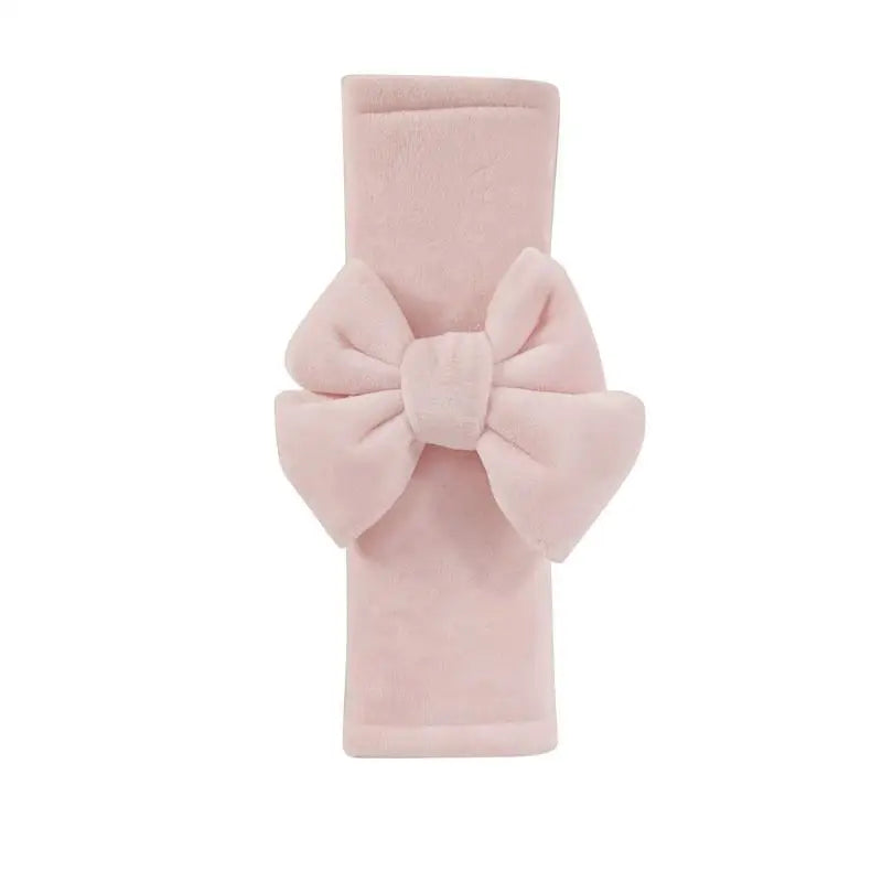 Bowknot Car Seat Belt Cover – Ice Silk Shoulder Pad for Women Seat Belt Cover PLUSH Pink