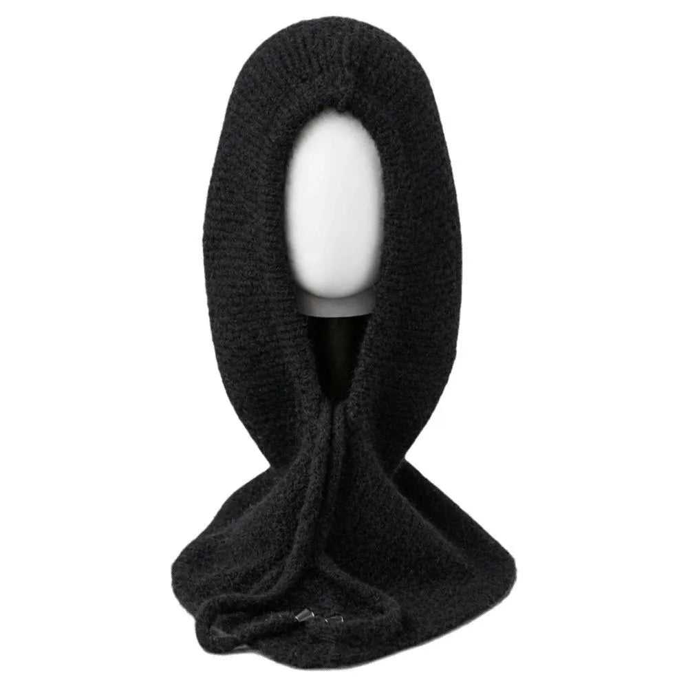 Winter Balaclava Beanie Hat – Knit Scarf Cap with Ear Cover Balaclava Beanie Hat PLUSH Black