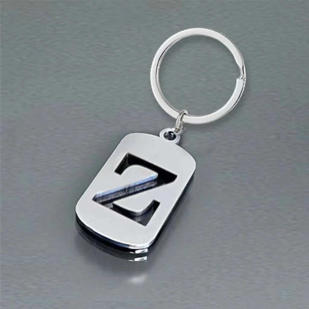 Stainless Steel Initial Letter Keychain – Men's Bag Pendant Letter Keychain PLUSH Z