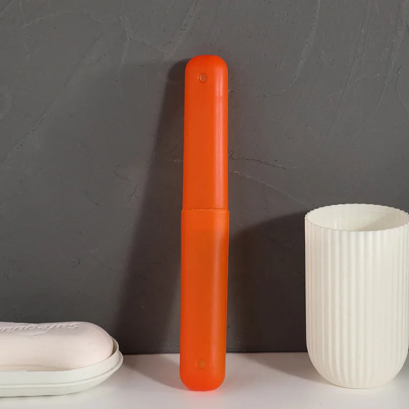 Candy Color Frosted Toothbrush Travel Case – Dustproof Box Toothbrush Travel Case PLUSH orange